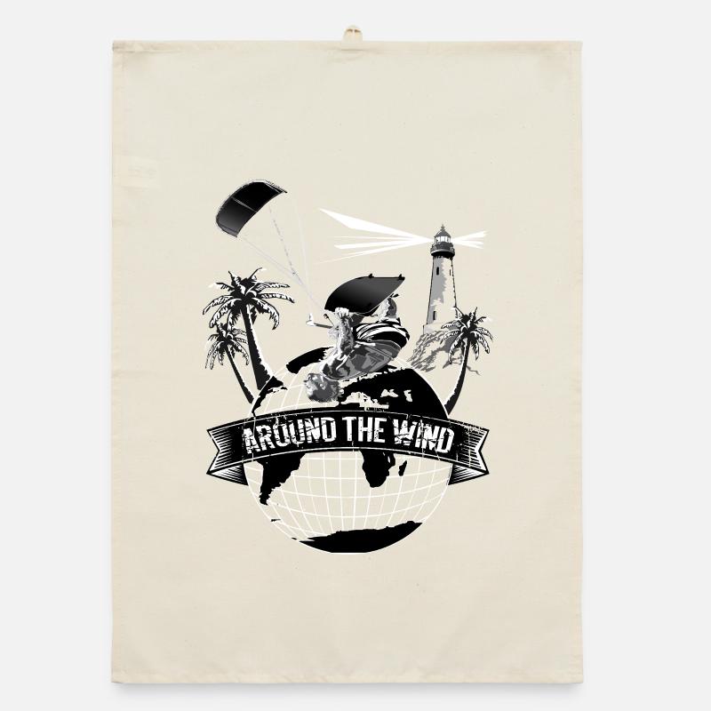 Rund um den Wind: Globale Surfer Organic Geschirrtuch