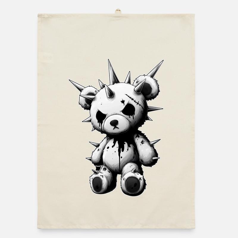 Spiked Teddy Gothic Organic dish towel