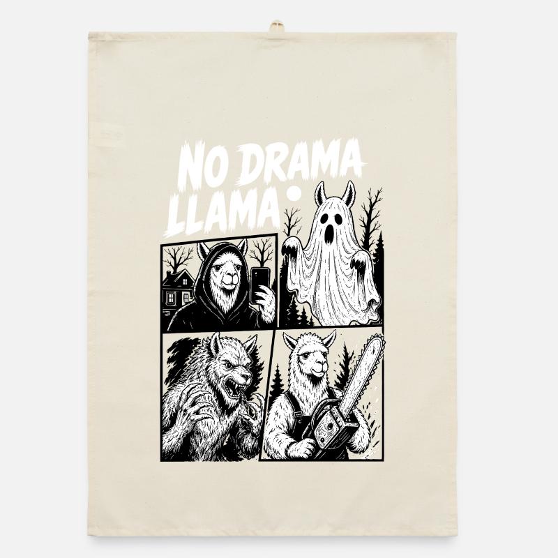 Sans drame Llama Horror Comic Torchon bio