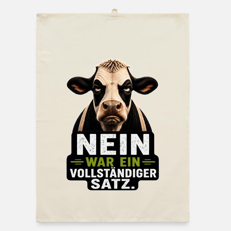 Nein war ein vollständiger Satz Kuh Spruch Organic Geschirrtuch