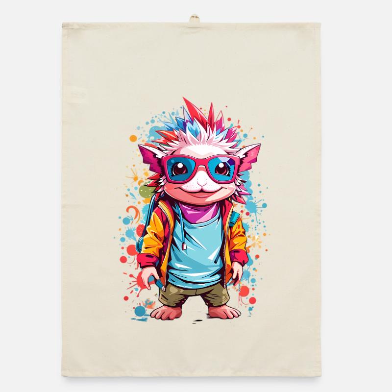 Cool Axolotl Organic dish towel