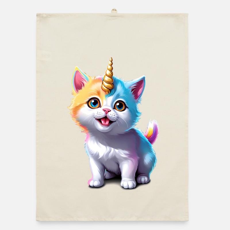 Unicorn Kitten Organic dish towel