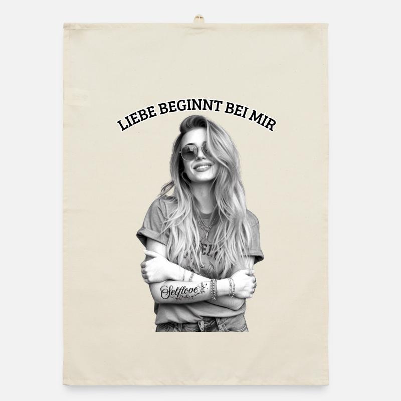 Liebe beginnt bei mir Organic Geschirrtuch