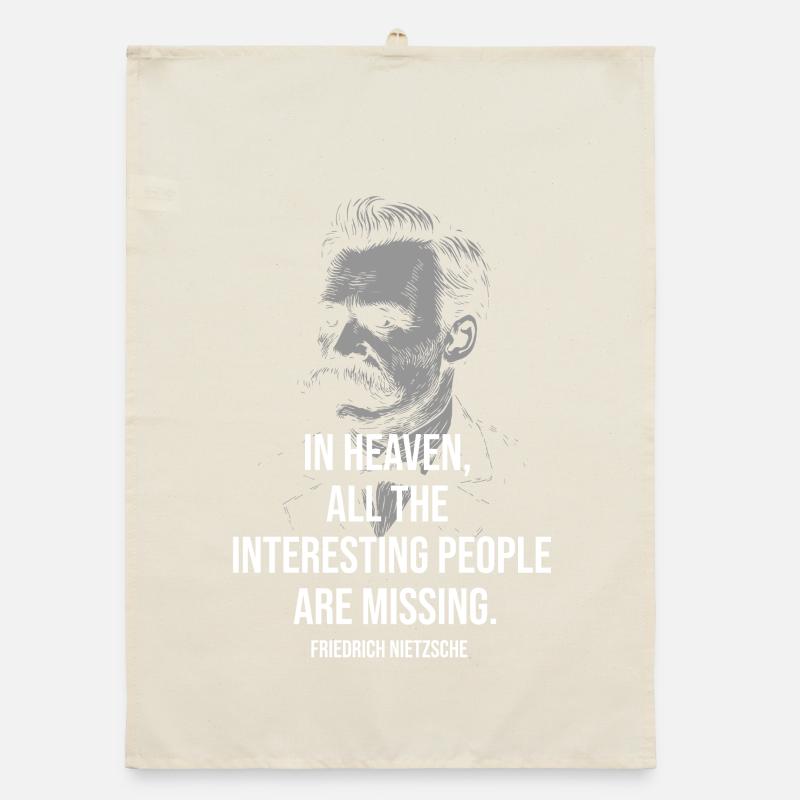 Nietzsche Quote: Heaven Missing:  Organic dish towel