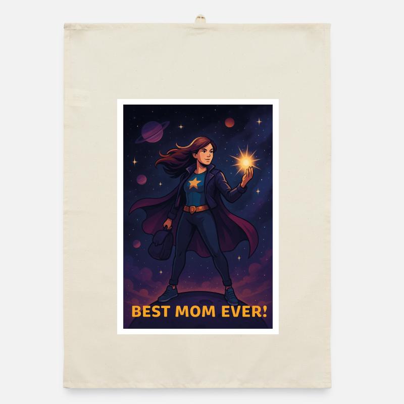 Beste Mutter aller Zeiten Superhelden Poster Organic Geschirrtuch