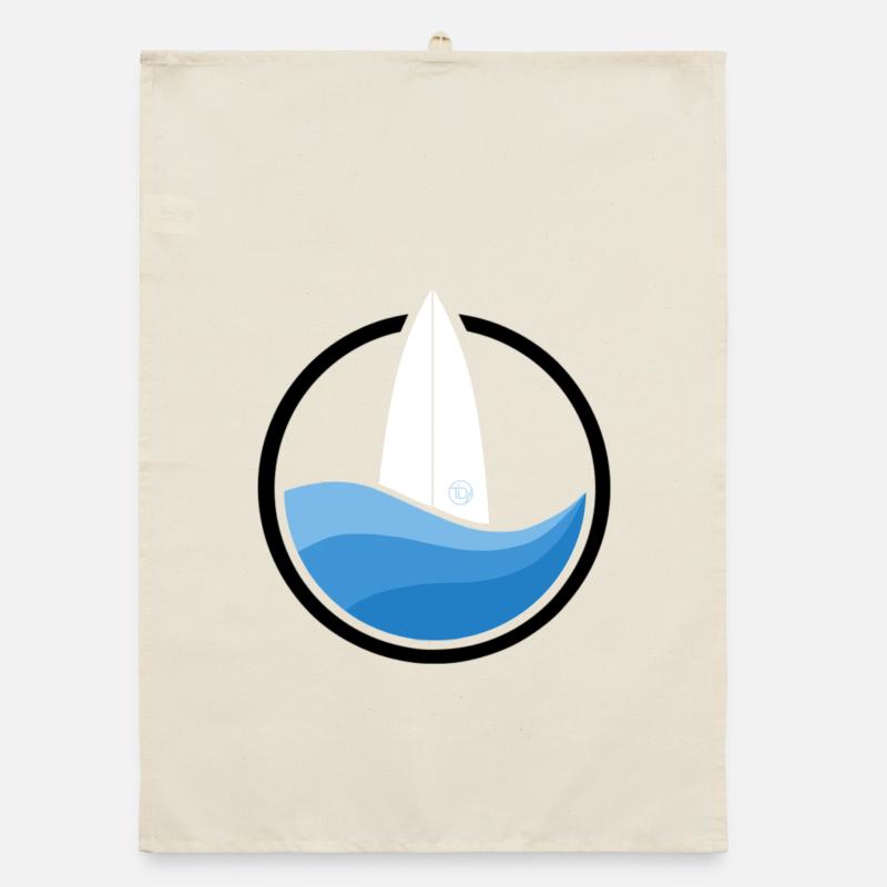 Surfwave II (blackwhite) - Organic Geschirrtuch - Natur
