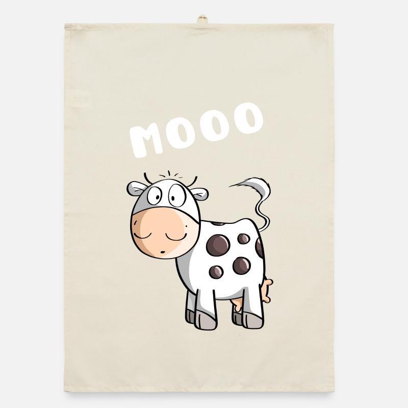 Little Mooo Cow - Cows - Comic Organic dish towel