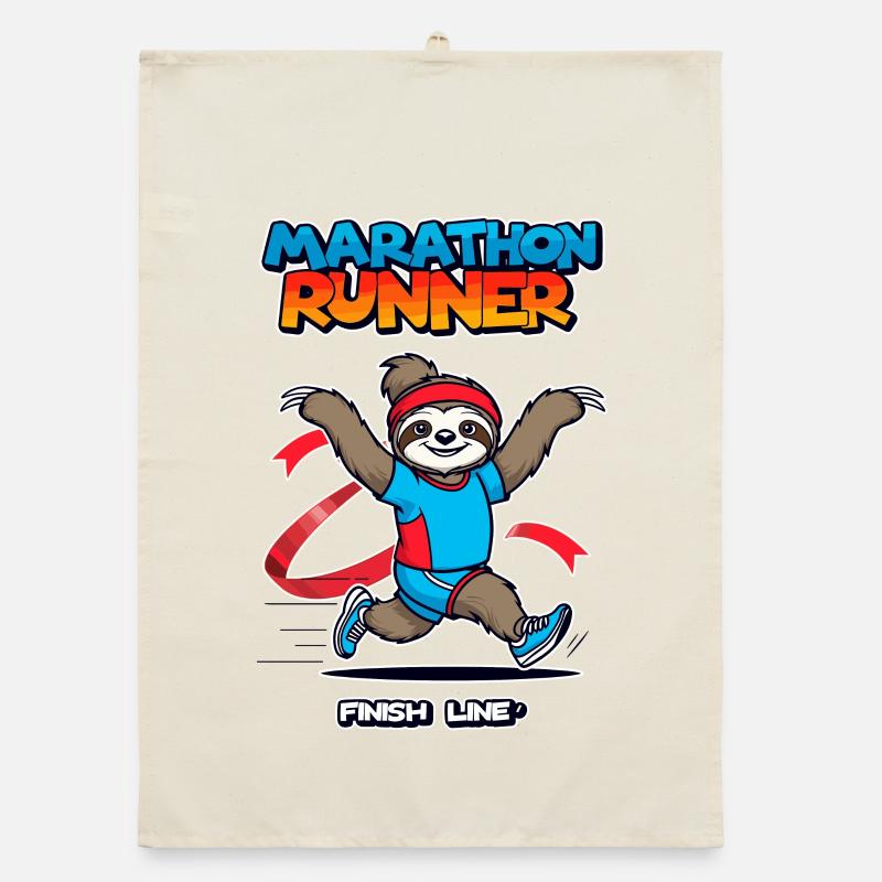 Sloth Marathon Runner Organic dish towel