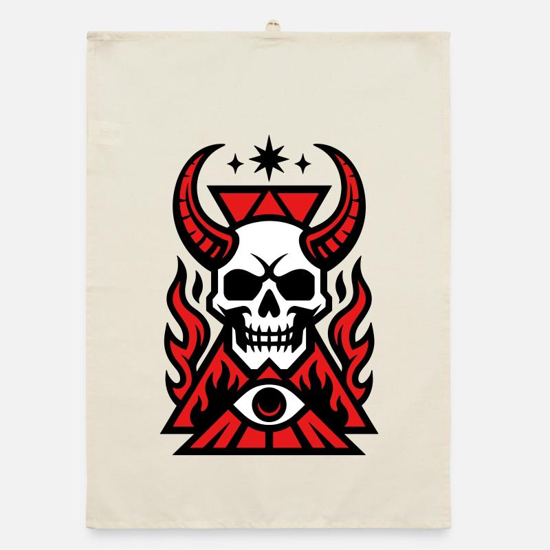 Crâne occulte Art graphique Torchon bio