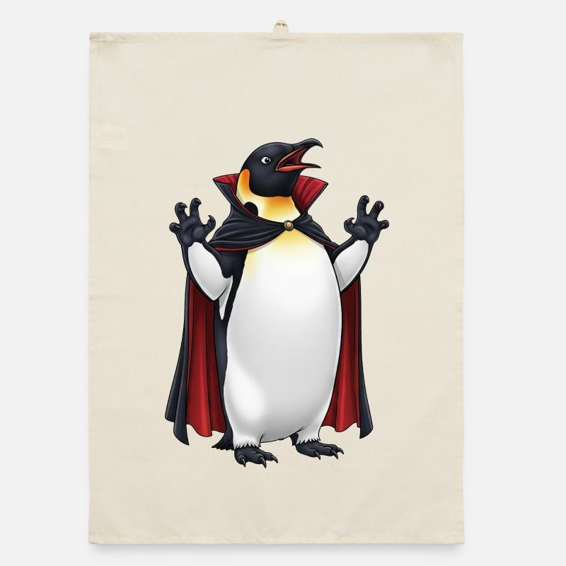 Drôle Halloween Pingouin Vampire Dessin animé effrayant Torchon bio