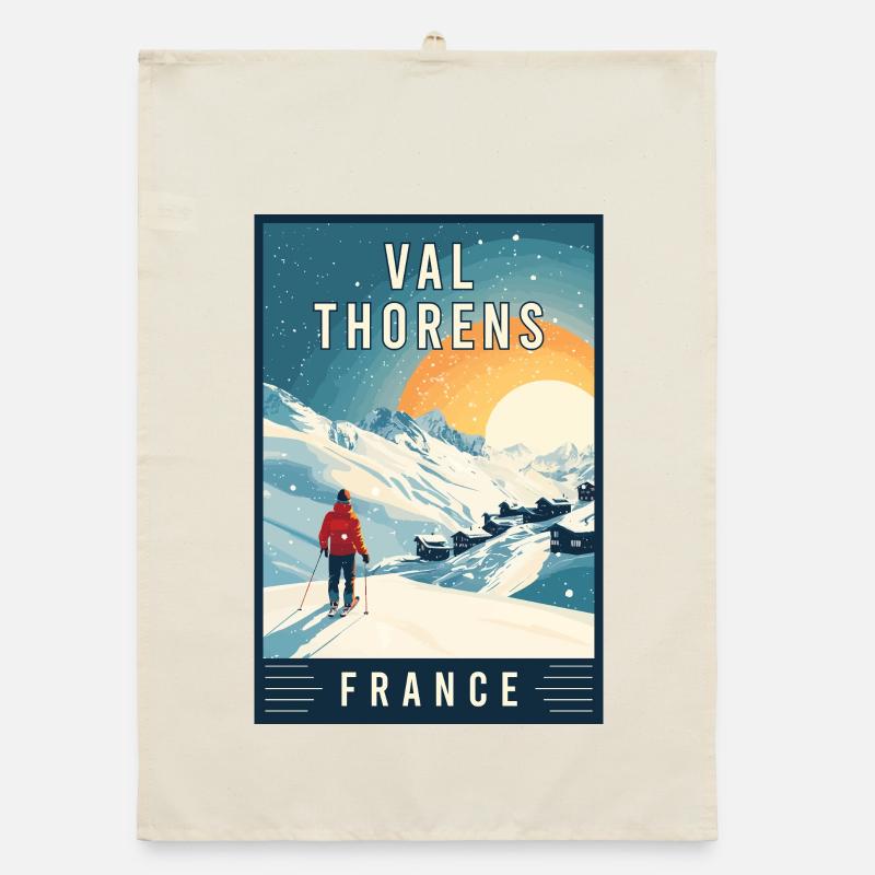 Entdecken Sie das alpine Skiparadies Val Thorens in Frankreich Organic Geschirrtuch