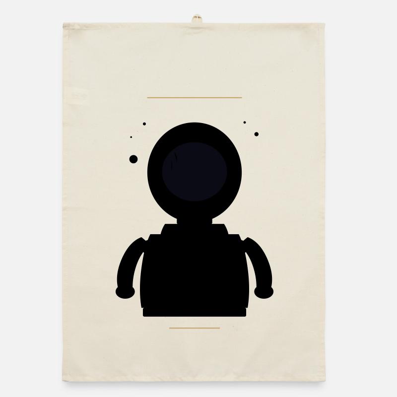 Minimalistischer Schwarzer Mond Organic Geschirrtuch