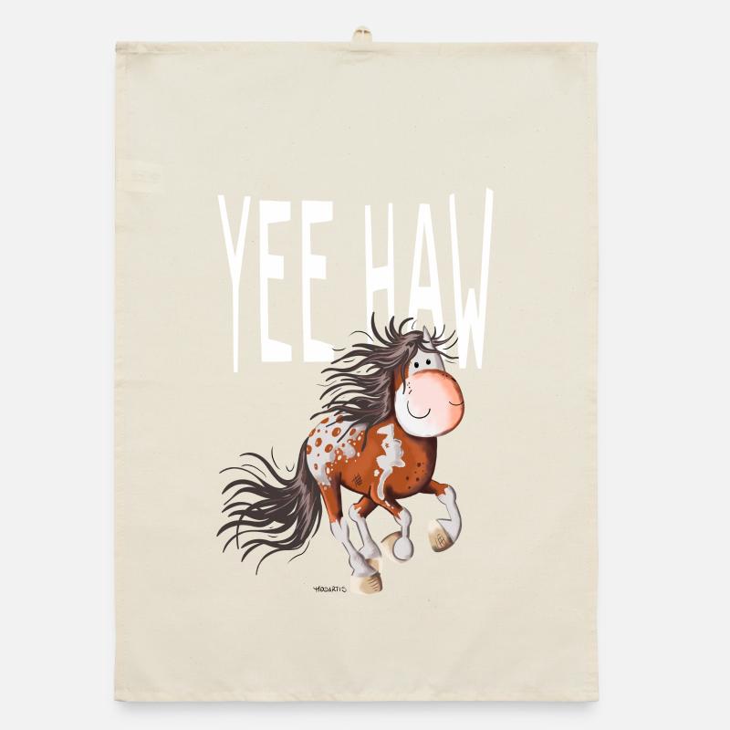 Yee Haw Cheval - Chevaux - Comique Torchon bio