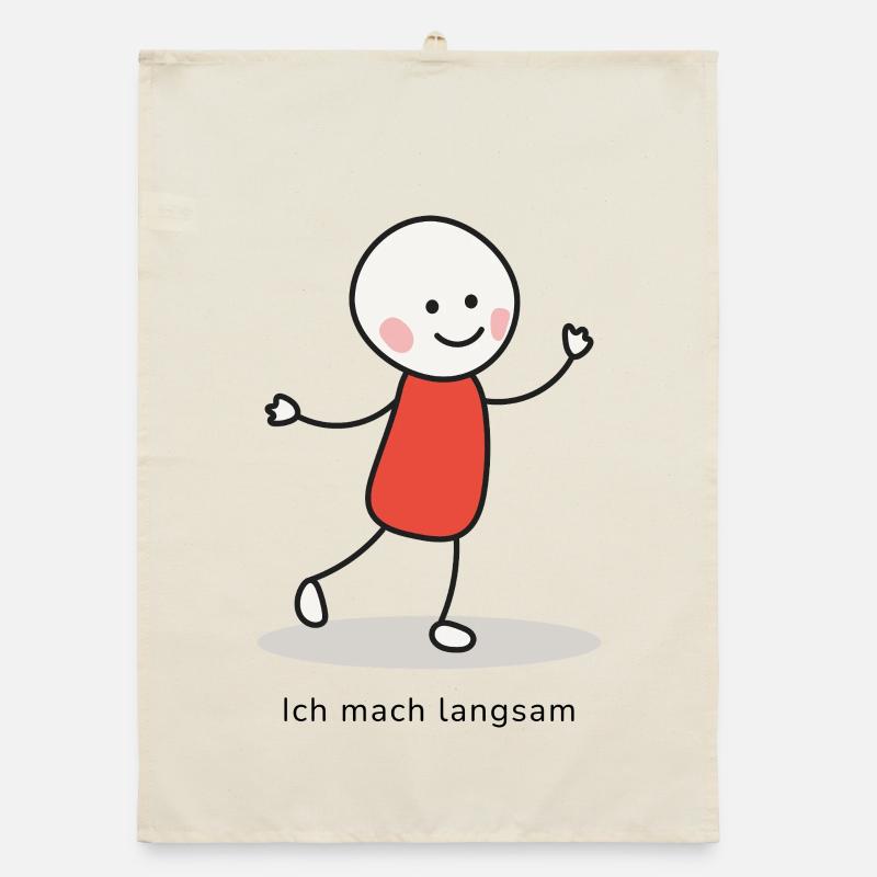 Ich mach langsam – Minimalistischer Charakter Organic Geschirrtuch