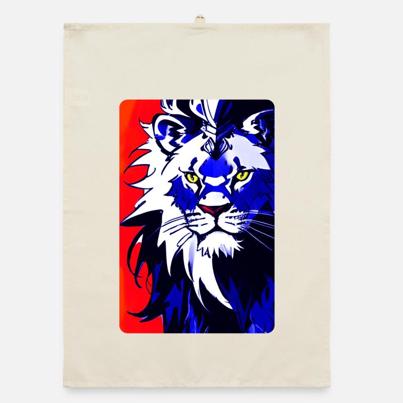 Blauer Löwe (Design1) Organic Geschirrtuch