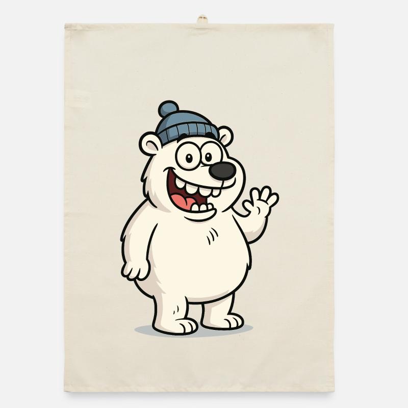 Cute bear with hat Organic dish towel