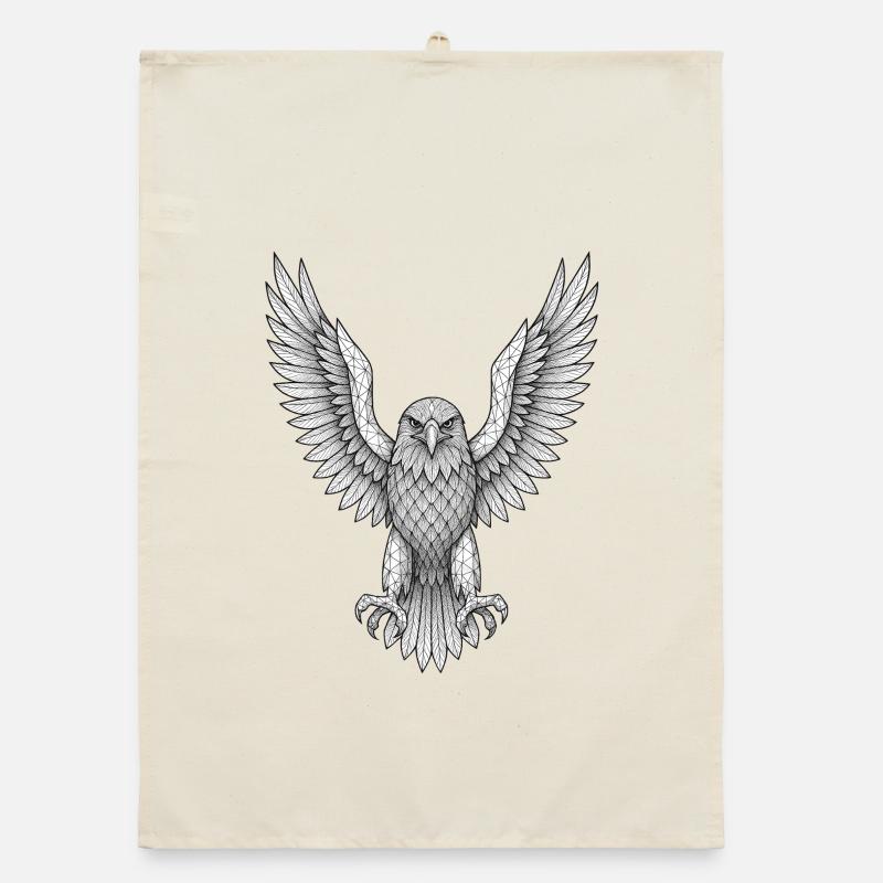 Geometric Owl with Wings Organic dish towel