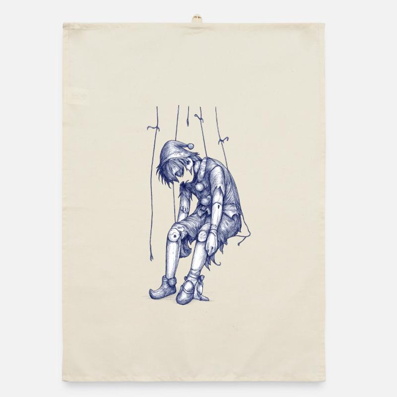 Blue Puppet Puppet Picture Organic dish towel
