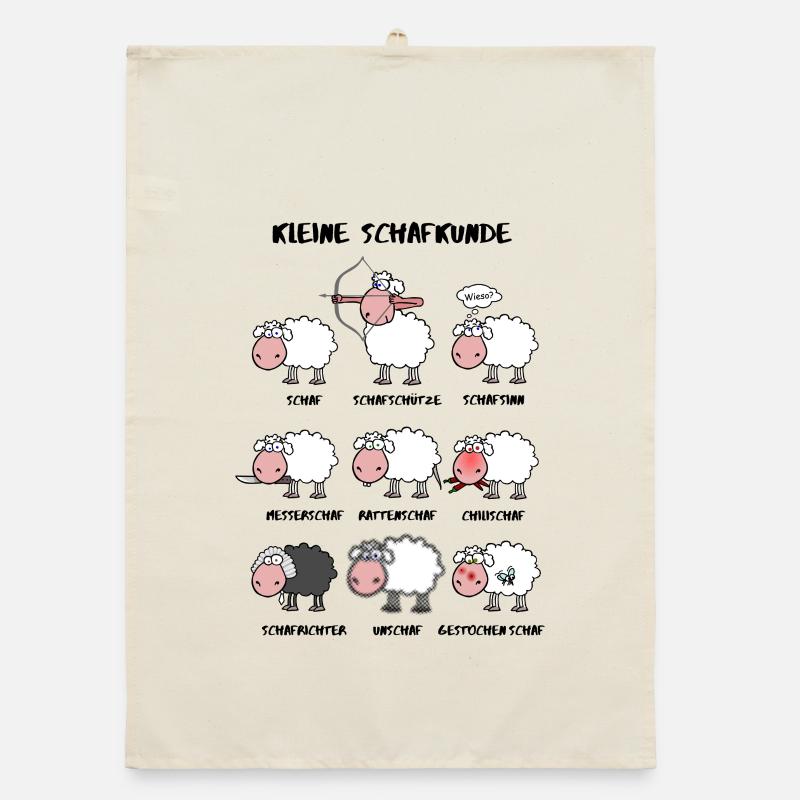 Kleine Schafkunde - Organic Geschirrtuch - Natur