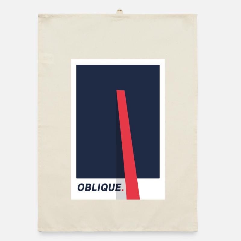 Oblique. Modern Typography Statement Organic dish towel