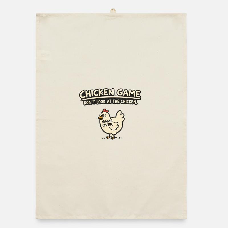 Chicken Game – Don't Look Organic dish towel