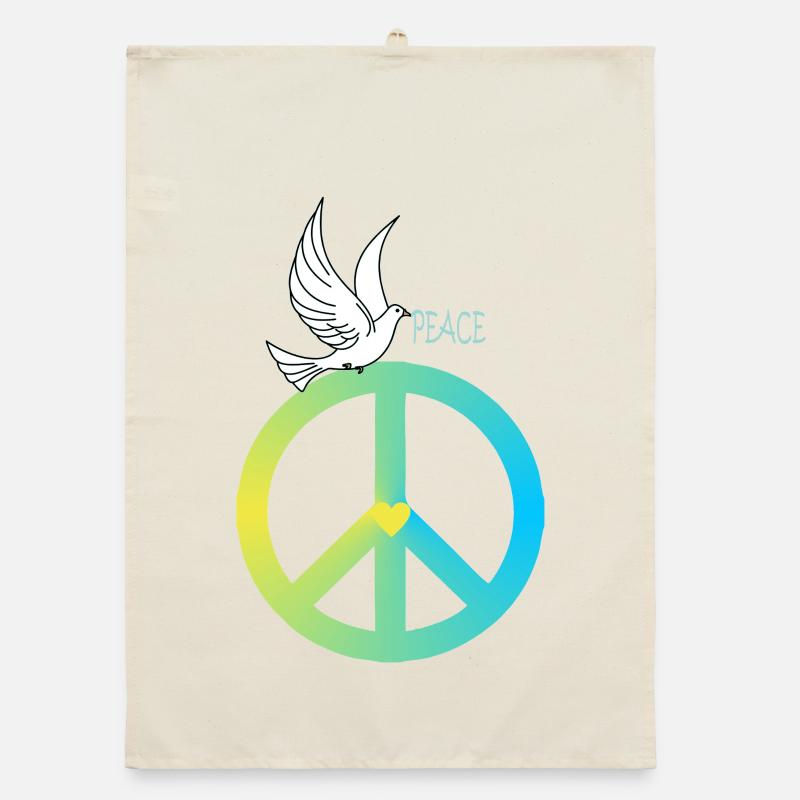 Peacezeichen Friedenstaube Organic Geschirrtuch