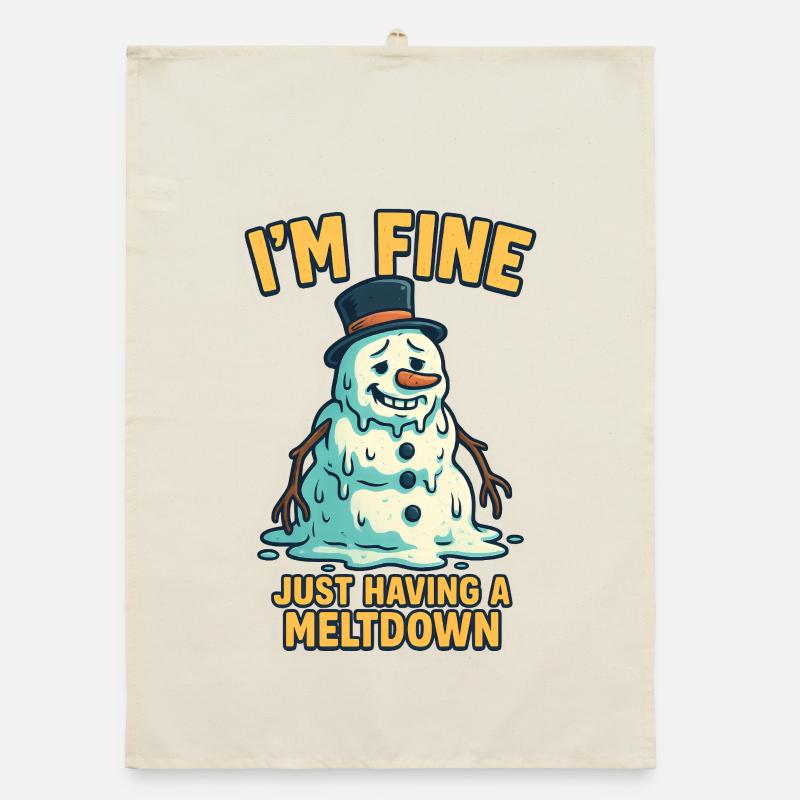 Schmelzender Schneemann Organic Geschirrtuch