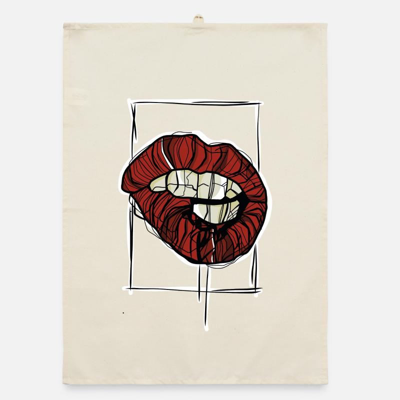 Croquis graphique graphique de Red Lips Torchon bio
