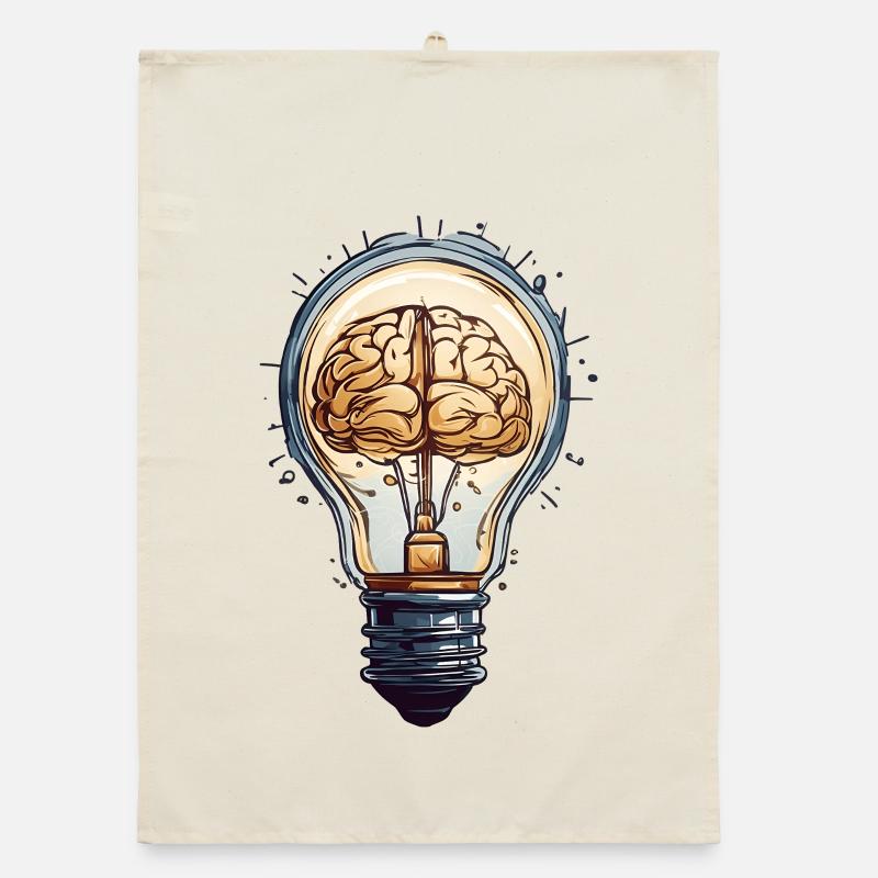 Thought Lamp: Brain Ideas in Light Bulb Organic dish towel