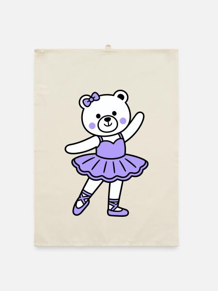 Ballet de l’ours - Torchon bio - nature - Devant