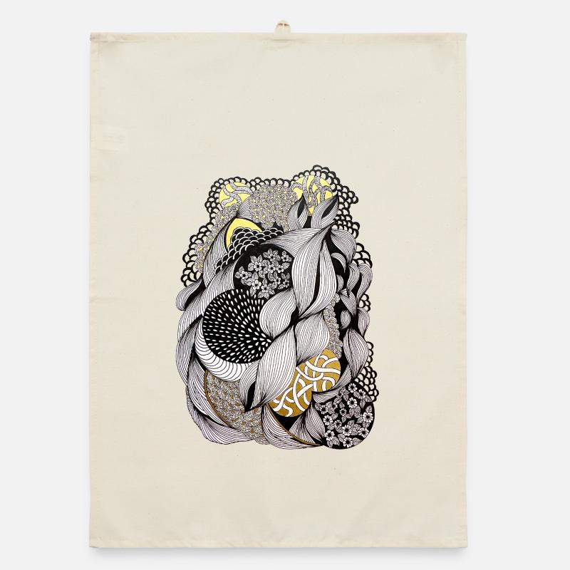 Intertwined Flower Pattern Organic dish towel