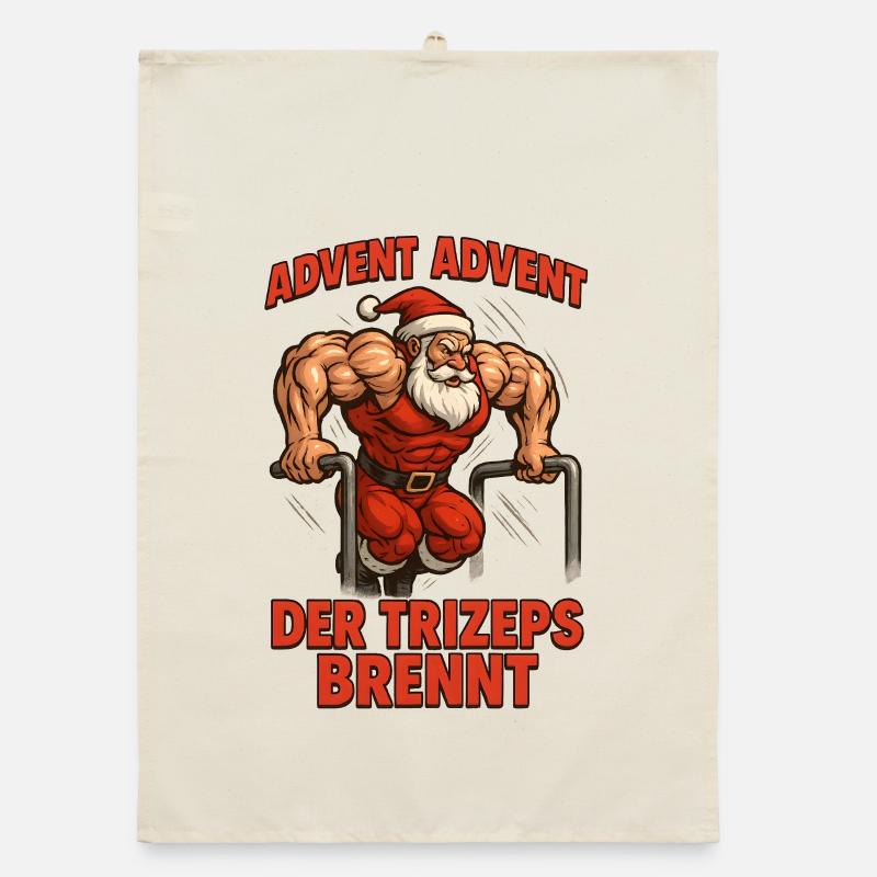 Advent Advent der Trizeps brennt Gym Organic Geschirrtuch