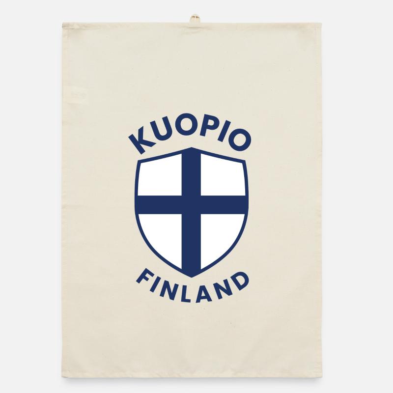Écusson du blason de la Finlande de Kuopio Torchon bio