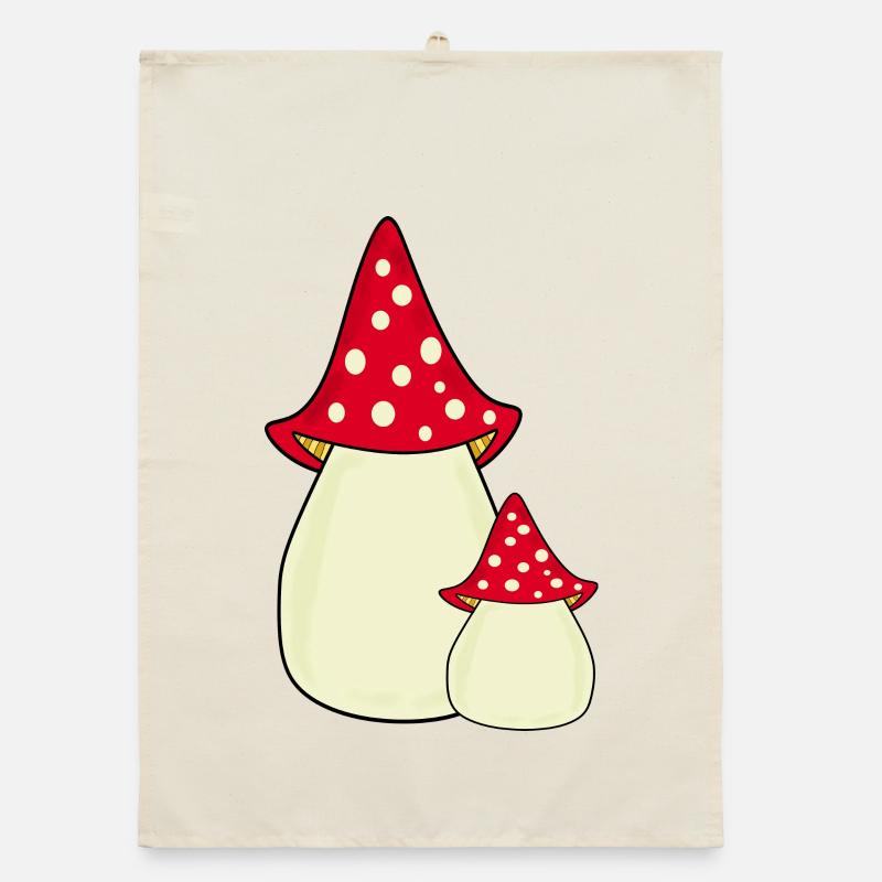 Toadstool, mushroom in the woods gift Organic dish towel