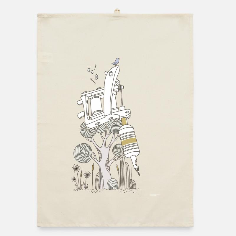 Tattoo Machine Organic dish towel