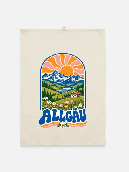 Allgäu Retro Alpine Nature - Organic Geschirrtuch - Natur - Vorne