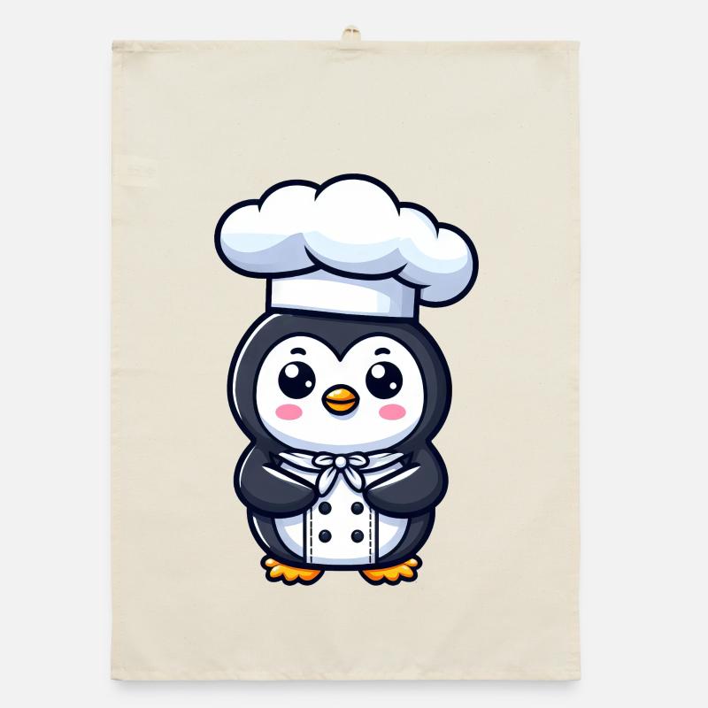 Mignon pingouin Chef bande dessinée conception de bande dessinée Torchon bio