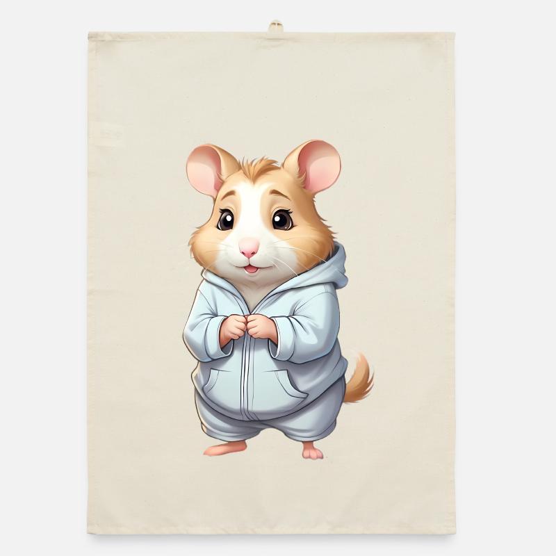 Cuddly Hero Hamster Pullover Hoodie Organic dish towel