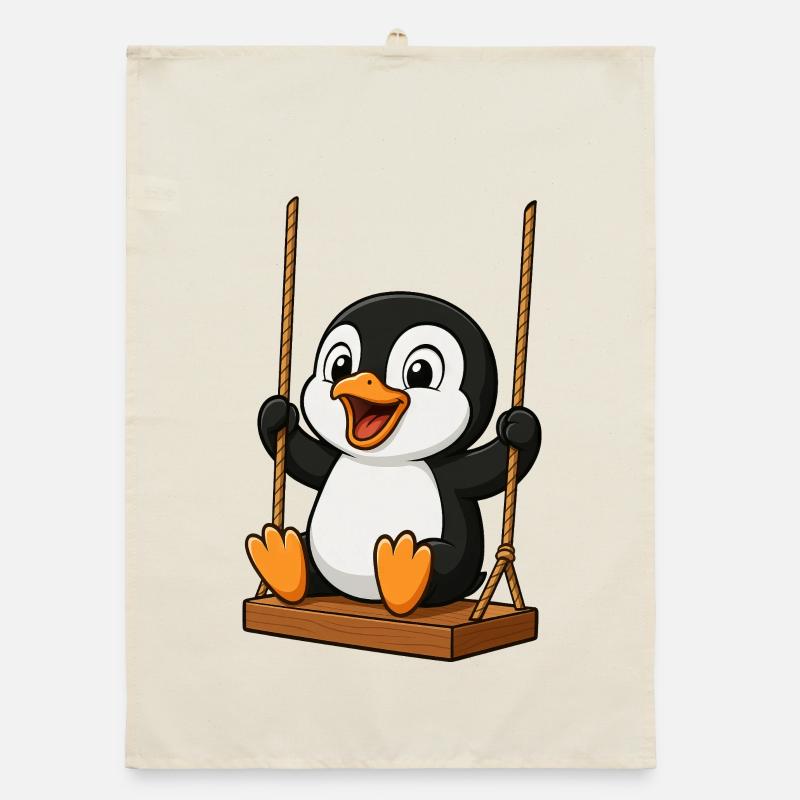 Ensemble de jeu balançoire pingouin mignon de dessin animé Amitié Torchon bio