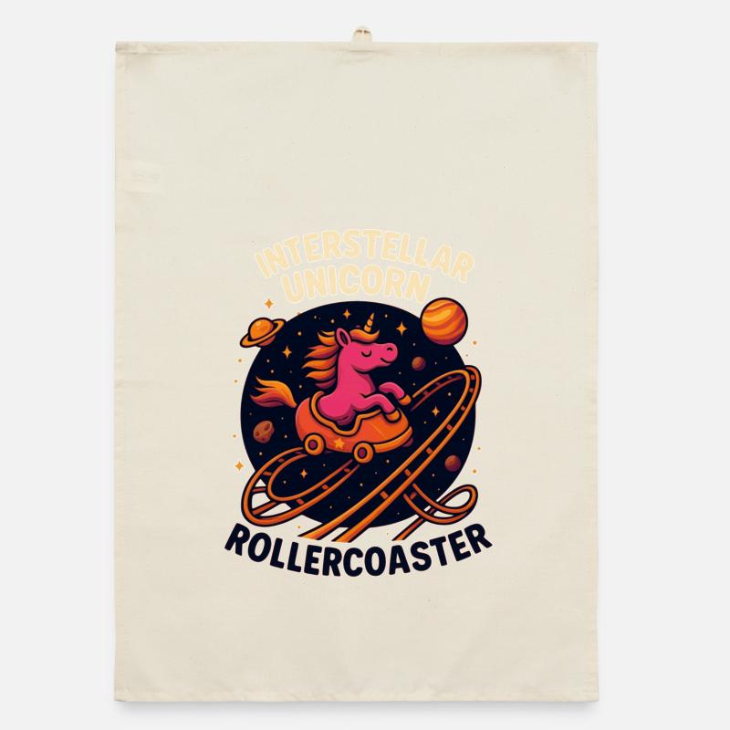 Unicorn Roller Coaster Organic dish towel