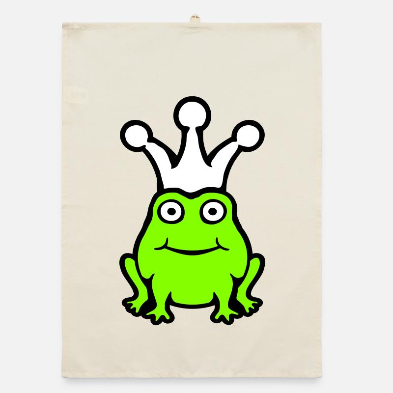 Frog King Crown Funny Cute Comic Frog Prince Organic dish towel