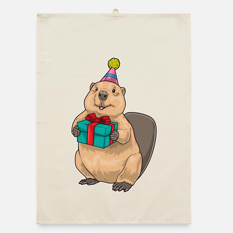 Beaver Birthday Package Organic dish towel