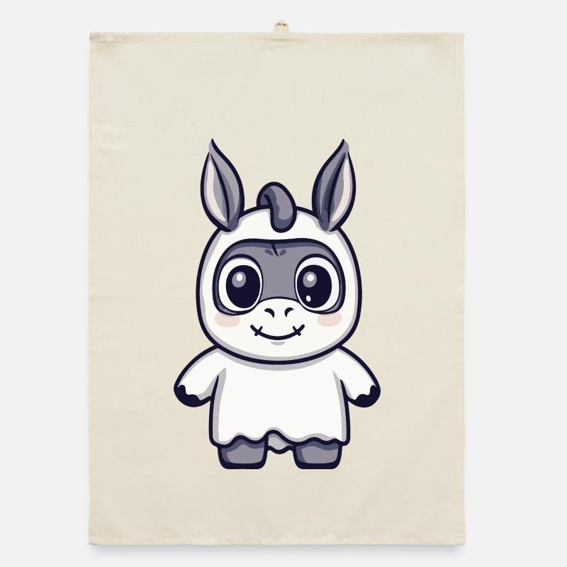 Donkey Halloween Ghost Organic dish towel