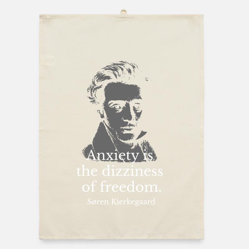 Kierkegaard L’anxiété comme liberté Citation Art Torchon bio