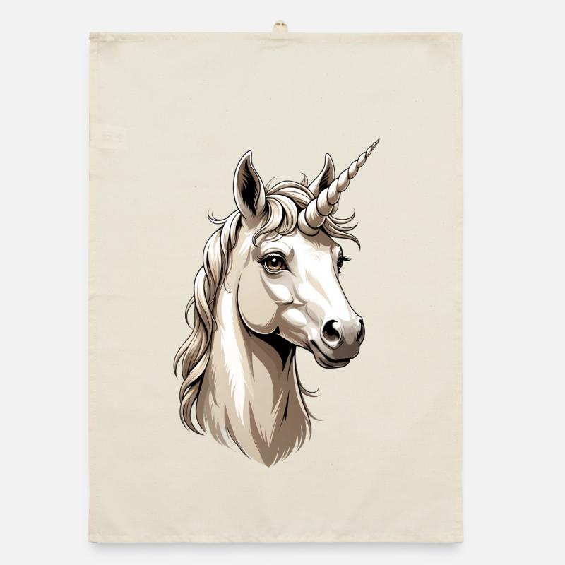 Unicorn Head Illustration Organic dish towel