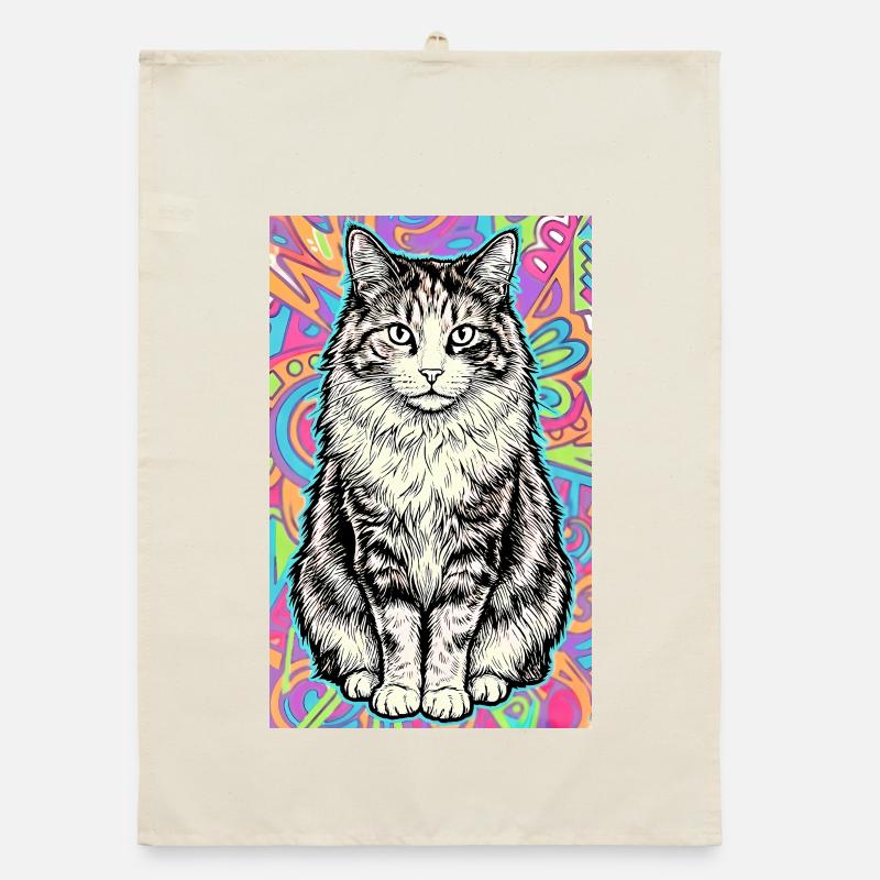 cat Organic dish towel