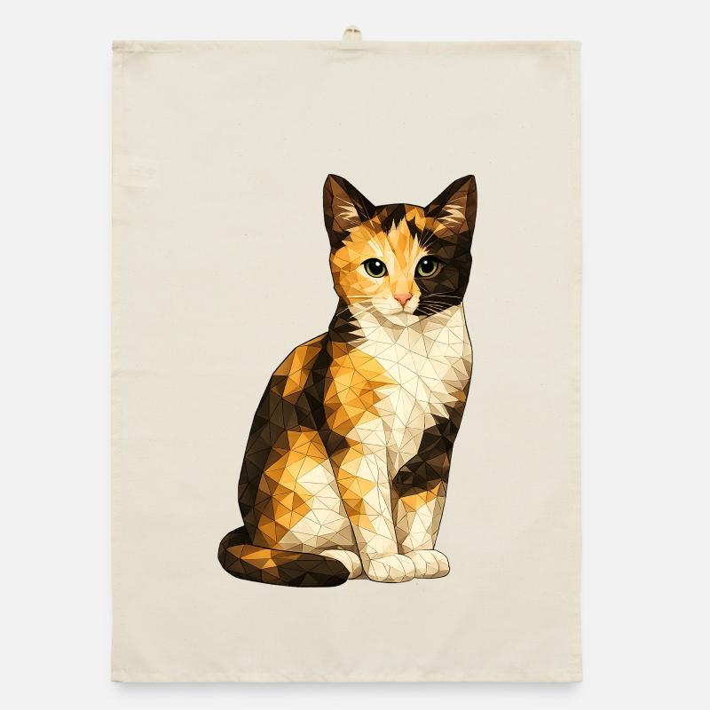 Emmi Polygonkatze Geometrische Niedlichkeit Organic Geschirrtuch