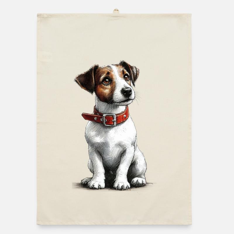 Jack Russel Terrier  Organic Geschirrtuch
