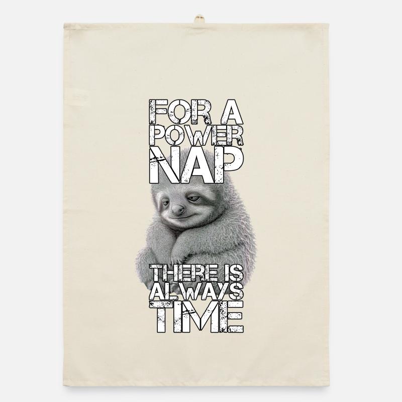 Faultier Power Nap Geschenk Organic Geschirrtuch