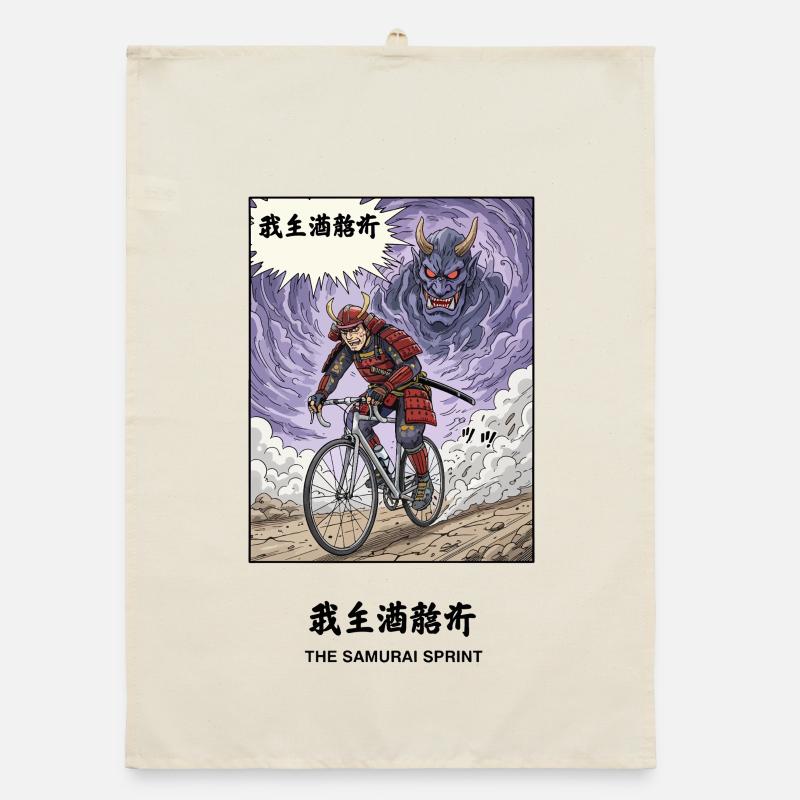 Samurai Sprint vs Demon Chase Organic dish towel